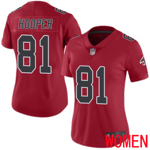 Atlanta Falcons Limited Red Women Austin Hooper Jersey NFL Football 81 Rush Vapor Untouchable